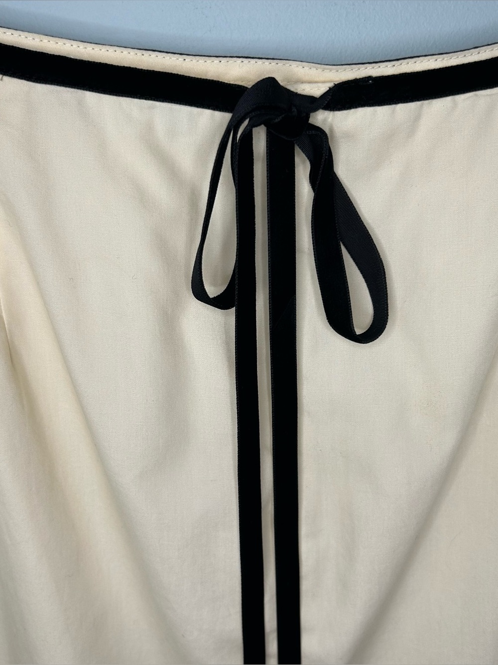 J. Crew Cream Midi Cotton Skirt Lace Ruffle and Velvet Trim Details 2006 Size 2 - Picture 4 of 13
